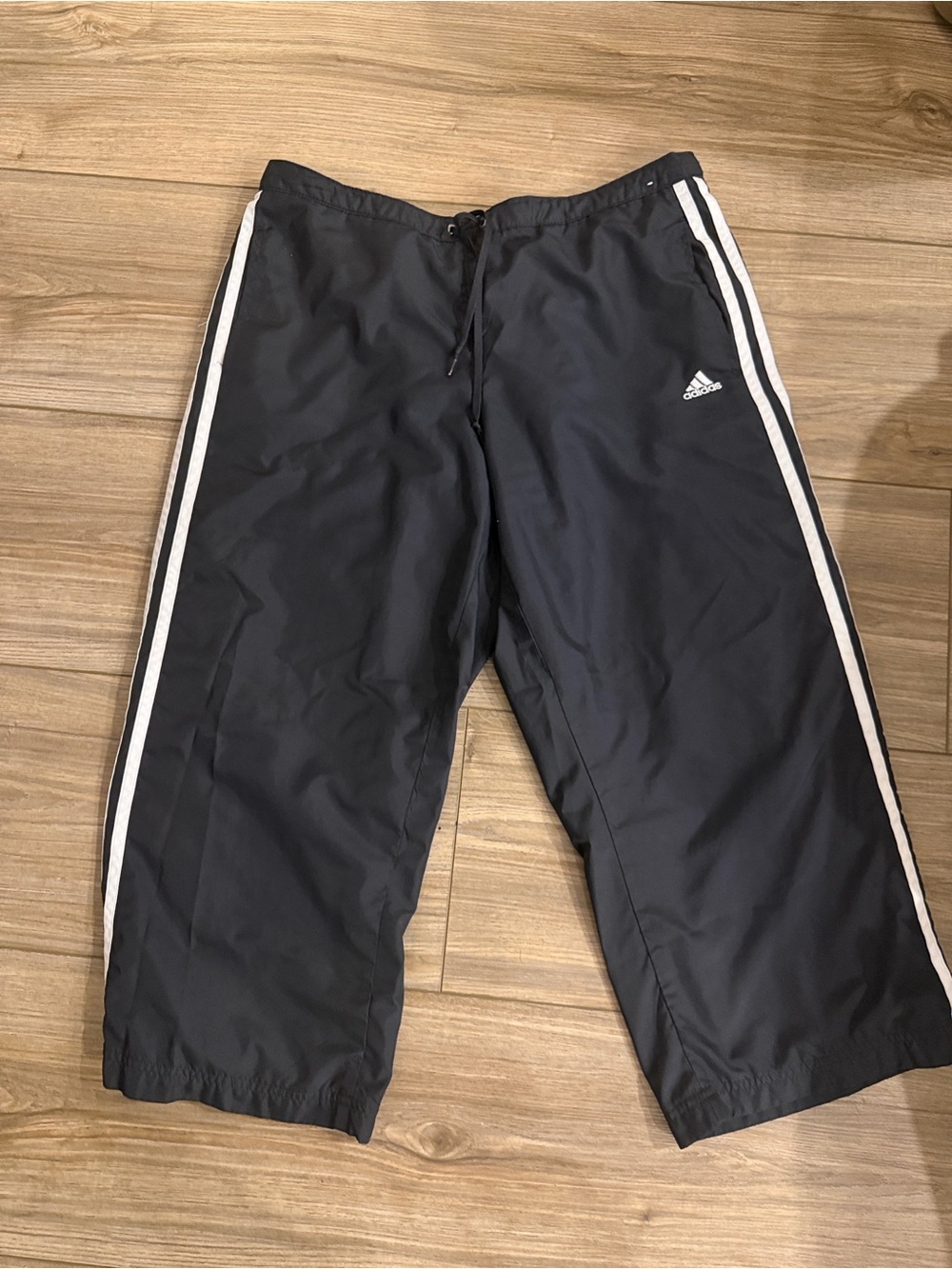 Adidas Y2K Vintage Black Track Pants mesh lined size Large